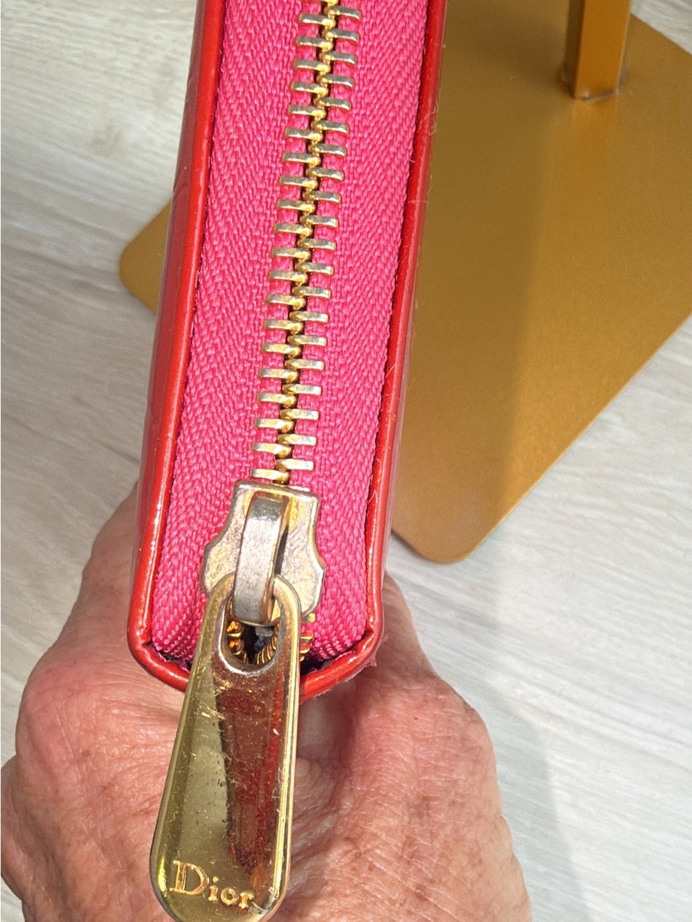 Vintage Christian Dior Ultimate Voyageur Red Patent Leather Diorissimo Zip Aroun - Picture 6 of 11